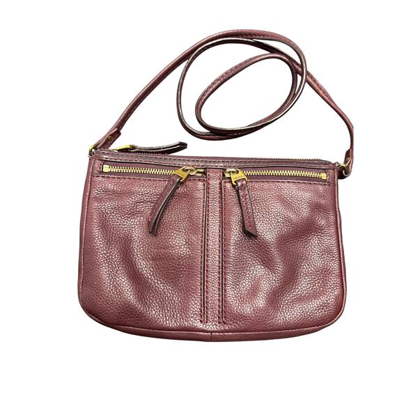 Fossil Maroon Erin Leather Crossbody Purse - Picture 1 of 14